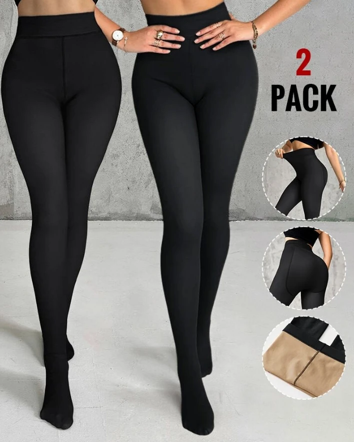 Women's casual pants for autumn and winter 2025 latest 2-piece 80G (wool free) high waisted anti roll elastic tight pants