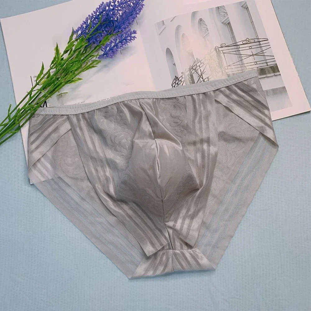 Men Seamless Underwear Sexy Underpants Sissy Lingerie See-Through Briefs Peni Convex Pouch Panties