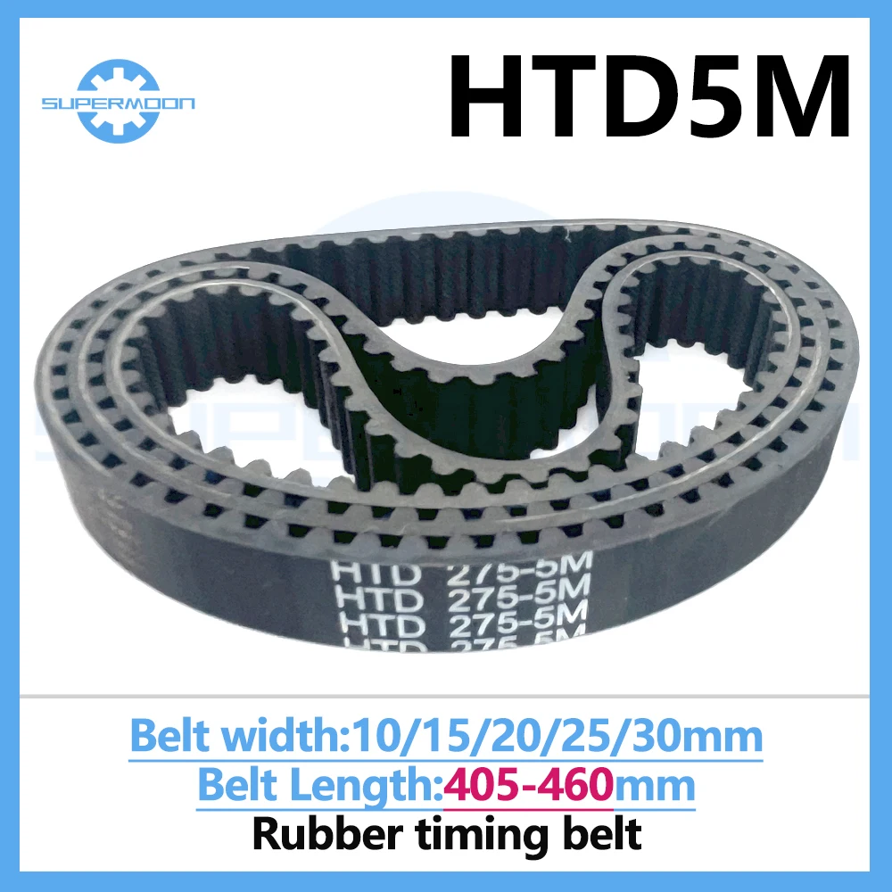HTD 5M Timing Synchronous Belt length 405 410 415 420 425 430 435 440 445 450 455 460mm Width 10-30mm Rubber Closed-Loop Belt