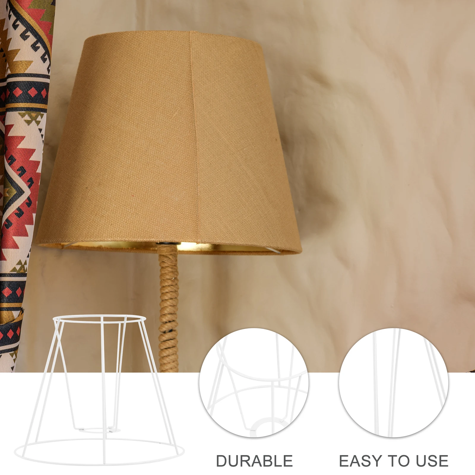 Sturdy Iron Lampshade Frame Round Metal Rack For Diy Table Lamp Wire Light Accessories Lampshade Holders Brackets Frame For Home