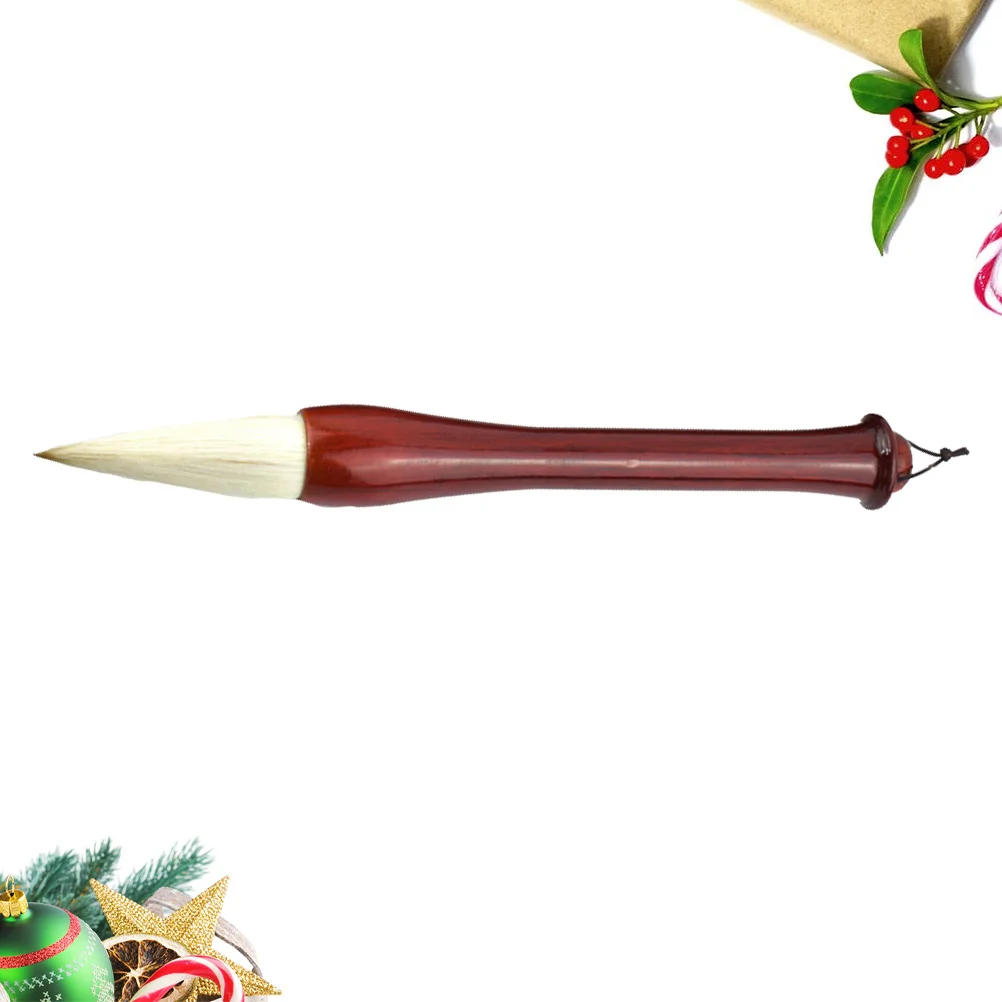 Pincel de caligrafía china de pelo de oveja y pelo de lobo de 24Cm para escribir pintura herramienta de arte de tinta tradicional pluma de dibujo con mango marrón
