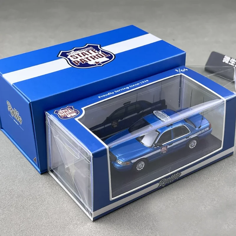 Rollin 1:64 Scale CV WSP State Police Alloy Car Model Static Display Adult Gift Hobby & Toy Souvenirs Desktop Ornament
