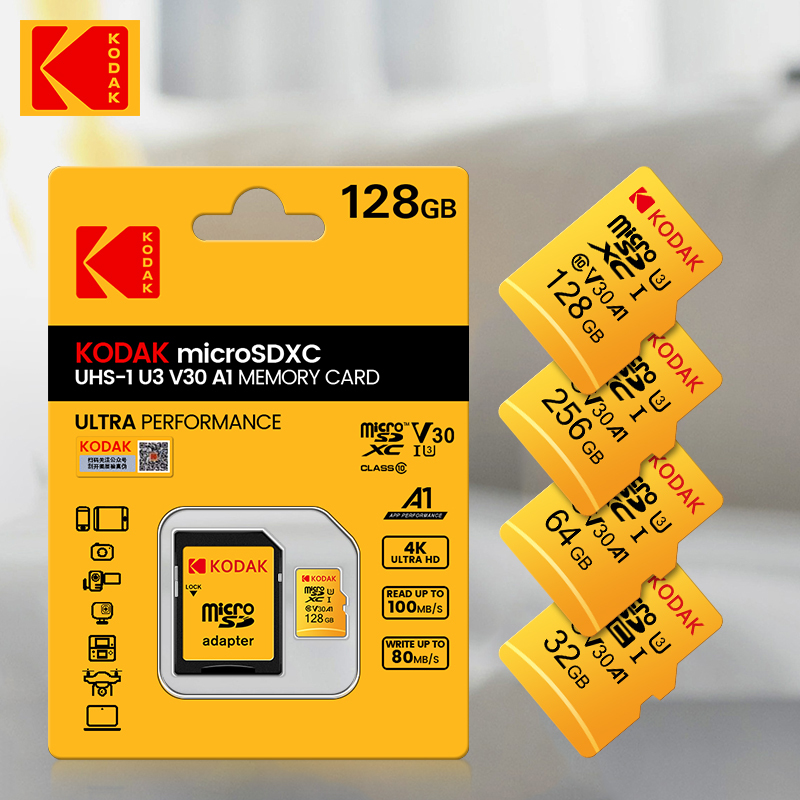  Kodak Original Micro SD card 256GB u3 Memory Card 128gb 64gb 32gb EVO Plus sdhc u3 c10 TF Card C10 100MB/S microSDXC UHS-1 
