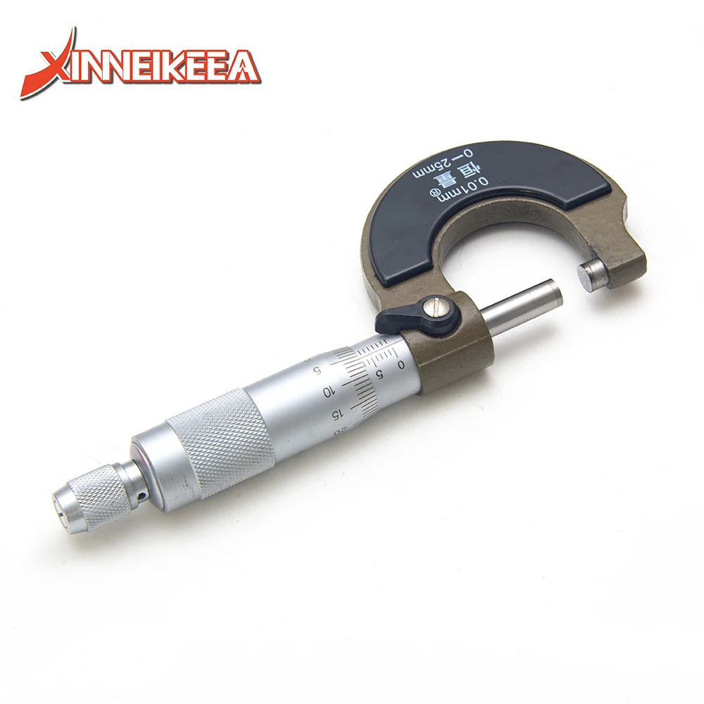 High Precision Stainless Steel Micrometer Measuring Range 0-25mm Resolution 0.01mm High Quality Stainless Steel Laser Engraving