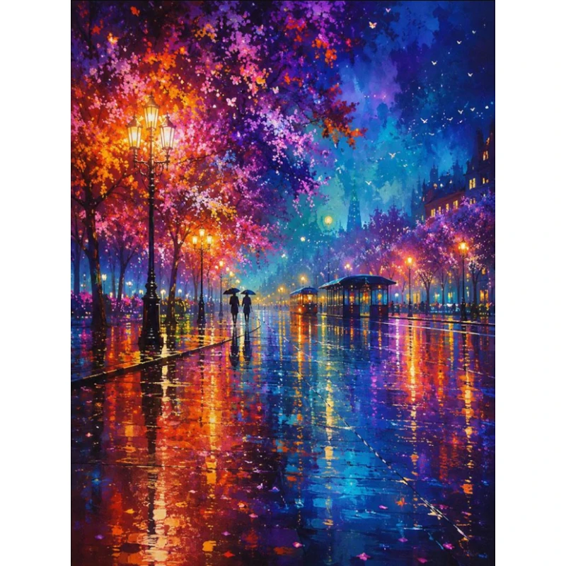 Wallpaper Art And Craft - DIY 5D Diamond Painting, Romantic Rainy