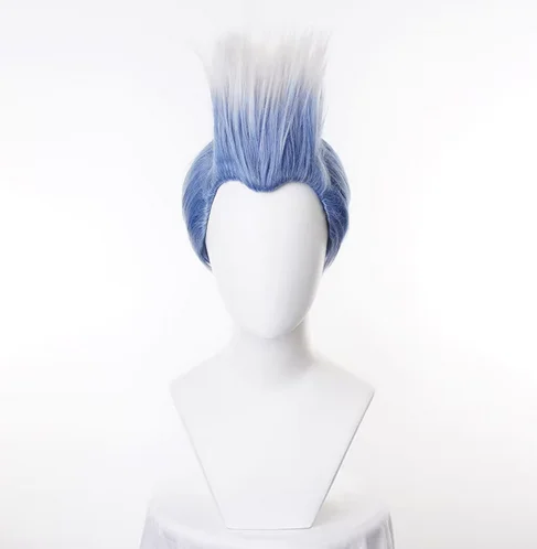 Descendants 3 Hades Cosplay Wig Short Gradient Blue Style Heat Resistant Synthetic Hair Halloween Party Role Play Costume Wigs