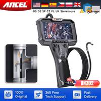 Endoscope 6.5MM Two-Way Articulating Borescope Dual Camera HD Endoscope with 7 LED Lights Car Inspection Tools ANCEL AN302