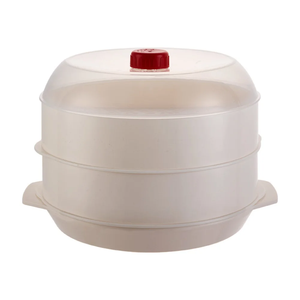 Microwave Vegetable Steamer with Thickened Double Layer and Vent Holes for Optimal Steam Release and Transparent Lid