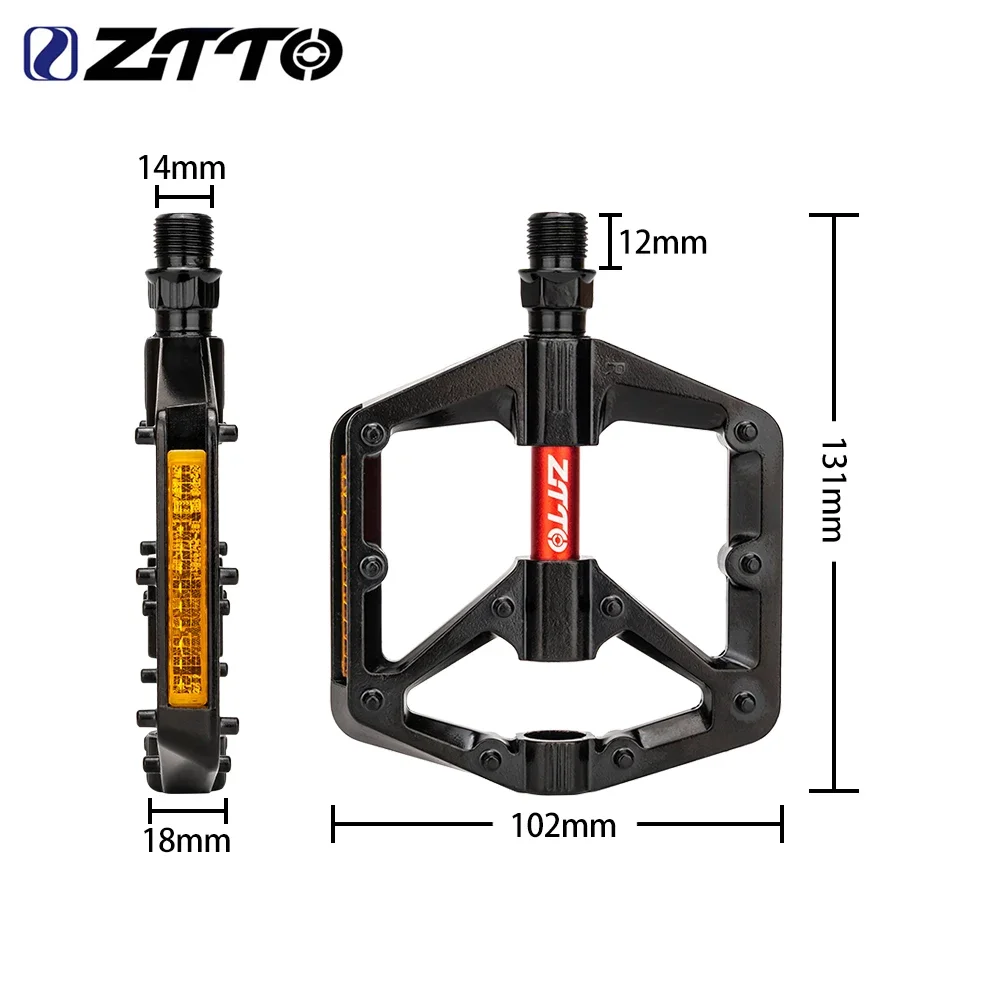 ZTTO  Accessories MTB Bicycle Pedal DU Bushing Bearings Flat Pedals Aluminum Alloy AM Enduro  Road Bike Riding 9/16 Thread
