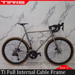 TIRIS-CR6 Titanium Integrated Full Internal Cable Routing Frame, Gravel Bike Frameset, Cyclocross Cycling Frame, 700C /29 inch