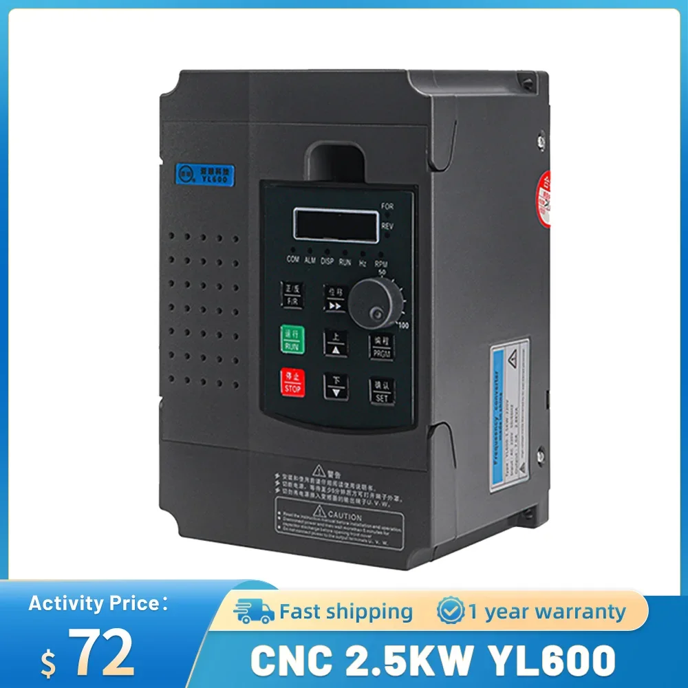 

220V 2.2KW Inverter 12V VFD 1P Input 220V Frequency Inverter 3P Output 220V Frequency Converter Adjustable Speed Drive
