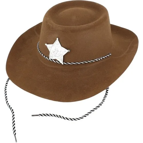 Aydınlı Coffee Color Over Plastic Kadife Covering Child Cowboy hat