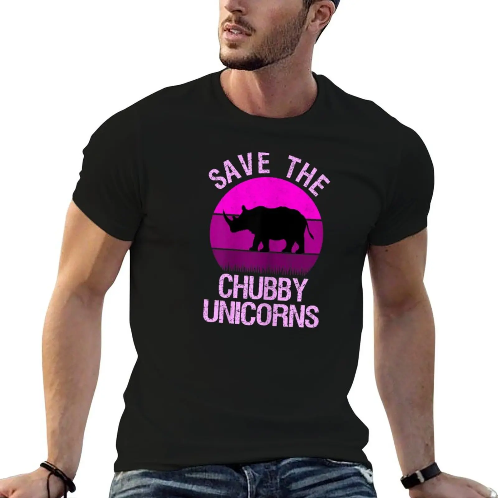 Save The Chubby Unicorns funny chubby T-Shirt cotton man t-shirts luxury designer mens designer clothes