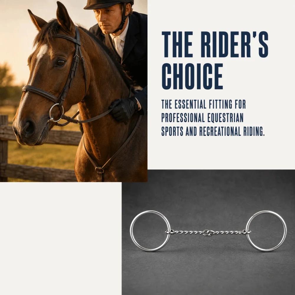 Stainless Steel Professional Snaffle Bit Lightweight 295MM Stainless Steel Horse Bit Rust Resistant Smooth Sliding Action