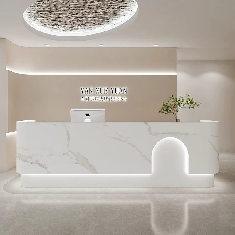 Simple Creativity Reception Desks Fashionable Exquisite Reception Desks Retro Office Furniture Reception Et Table YSJDT