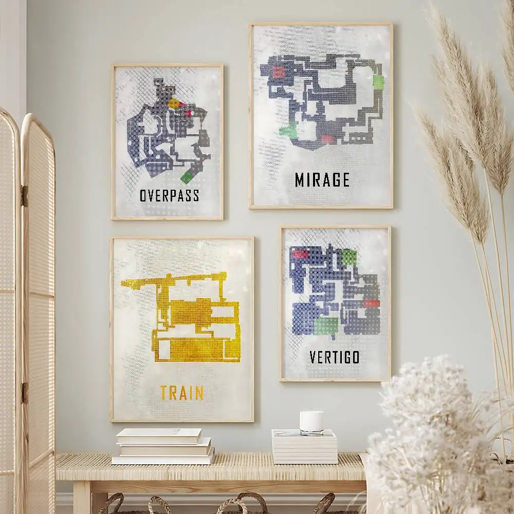 Trending Game Counter-Strike Global Offensive Posters Premium Self-Adhesive No Residue Wall Sticker for Home Office Bar Decor