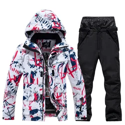 New Ski Suit Men Winter Snowsuits Warm Windproof Waterproof Outdoor Sports Ski Jackets and Pants Set Skiing Snowboarding Suit