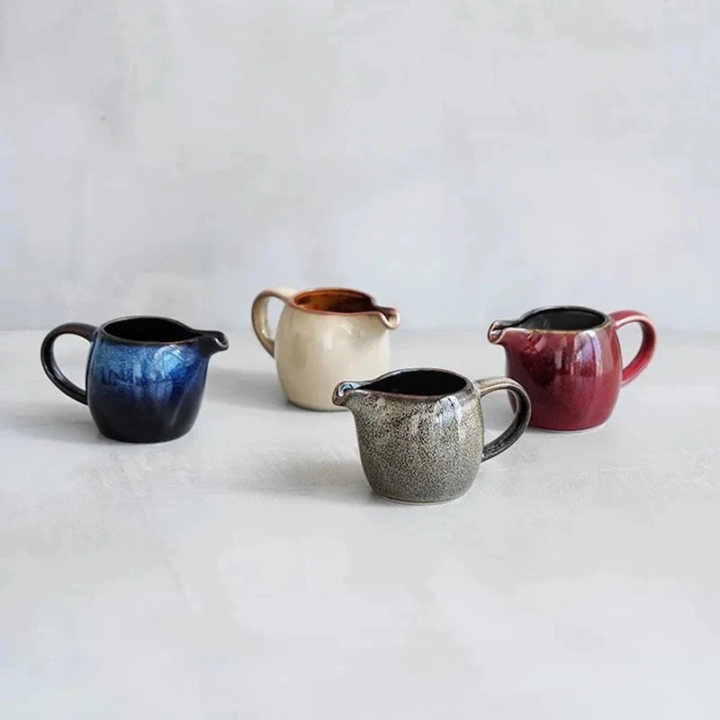 

Changes Creative Ceramic Milk Jug with Handle Restaurant Steak Sauce Pot Milk Pot Gravy Boats Kitchen Retro Seasoning Tools