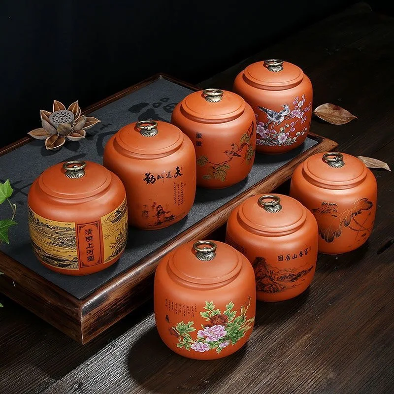 nut-coffee-moisture-proof-jars-antique-purple-clay-tea-caddy-spice-airtight-container-home-storage-cans-candy-coffee-storage-jar