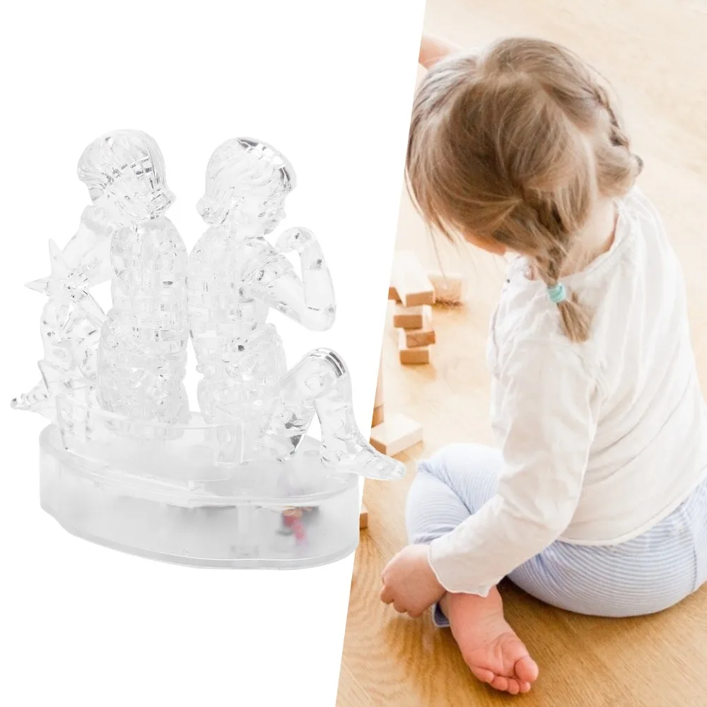 Gemini Shape Constellations Crystal Puzzle Three-Dimensional DIY Crystal Puzzle Jigsaw LED Light Puzzle Night Light Use
