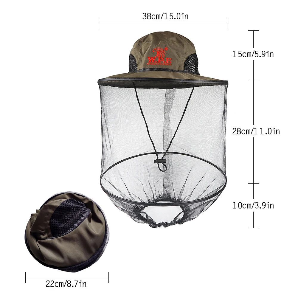 

Mosquito Repellent Hat Beekeeping Cap Mesh Fishing Cap Bug Face Shield Insects Prevent Neck Head Cover Face Guard