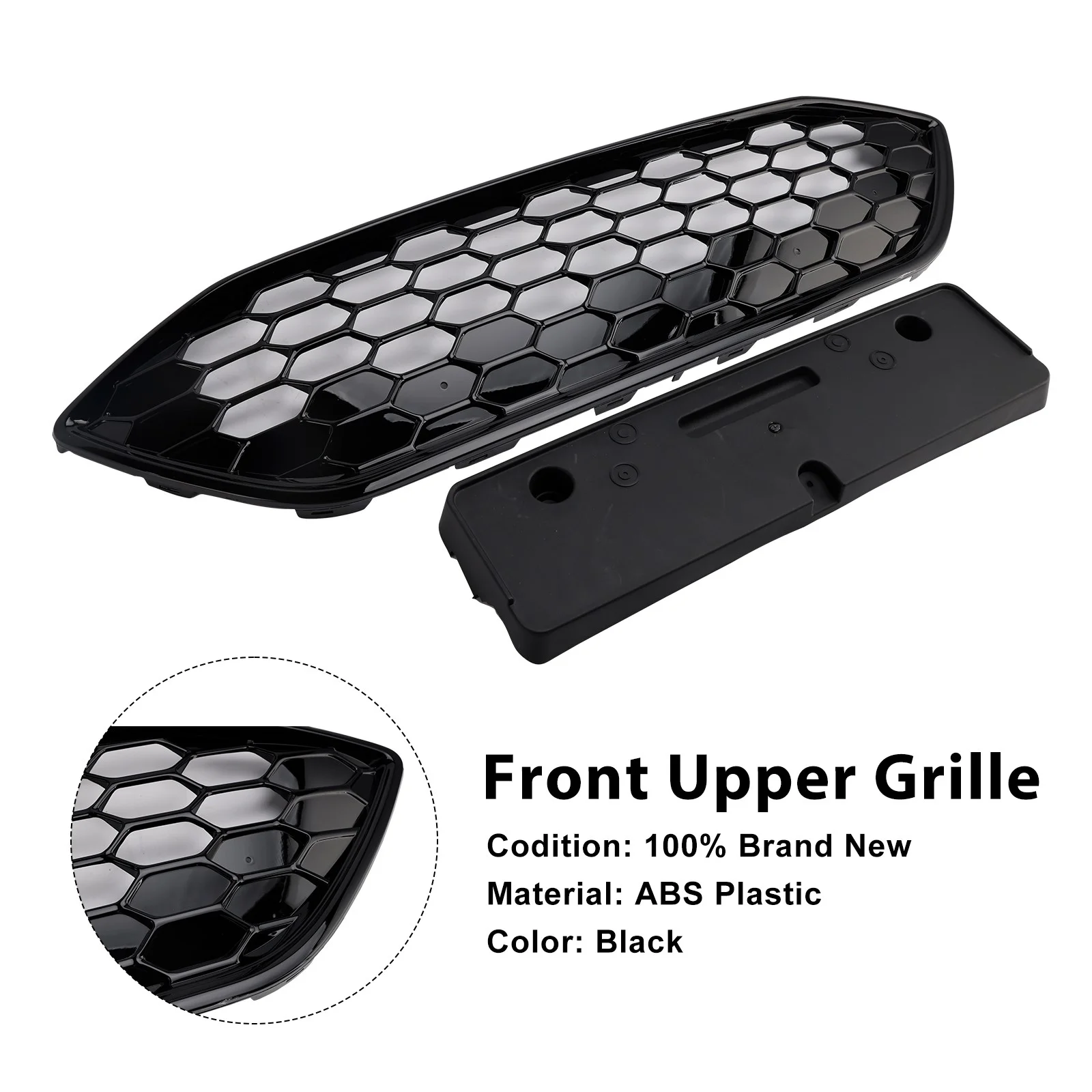 2PC Gloss Black Front Hood Racing Grill Front Bumper Grilles Mesh Cover JX7B-8200-D 2370110 For Ford Focus ST-LINE MK4 2018-2021