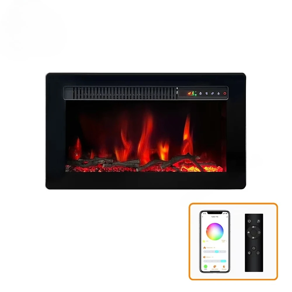Chimenea de llama Led 3D Artificial con Control táctil multicolor, chimenea eléctrica para interiores, montaje en pared, inserto para chimenea eléctrica