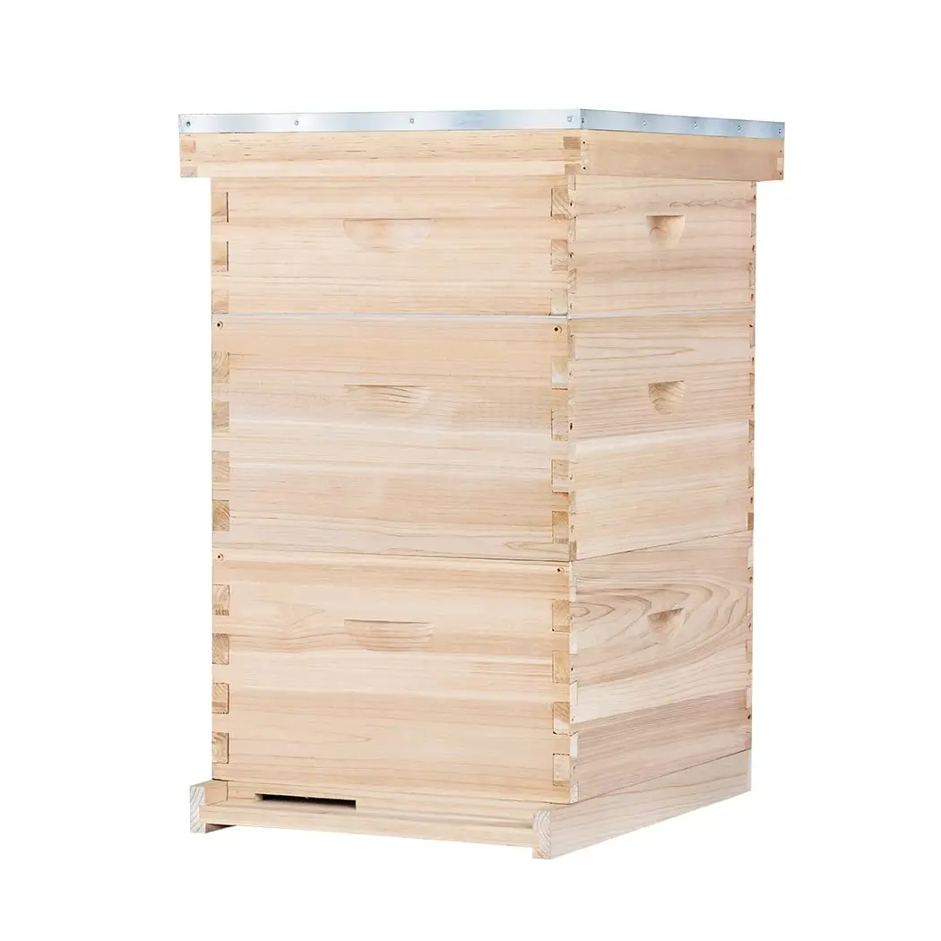 Free ShippingPOLLI Hive,10 Fe Hive Boxes Starter Kit, Stroth Hives Include 2 Deep Hive Boxes And 1 Medium Box, Include Hivs And