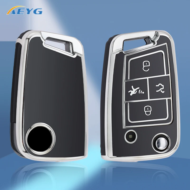 3 4 Buttons Car Key Case Cover For Volkswagen For VW Golf 7 MK7 Tiguan MK2 For SEAT Ateca Leon FR 2 Ibiza For Skoda Octavia Fob