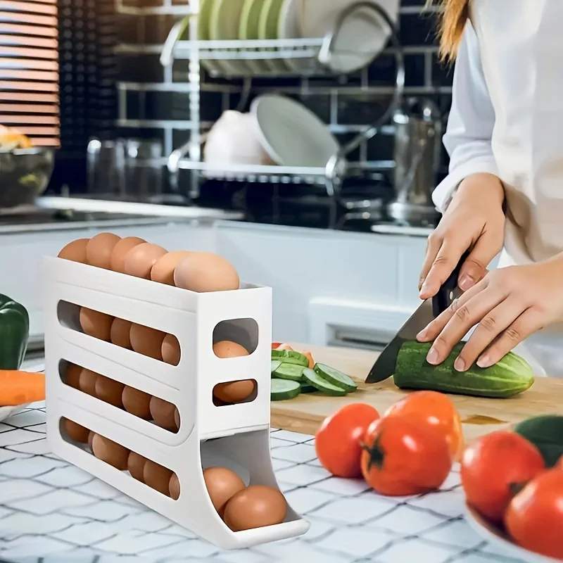 

12-Compartment Egg Storage Container – Refrigerator Egg Holder, Organizer Tray