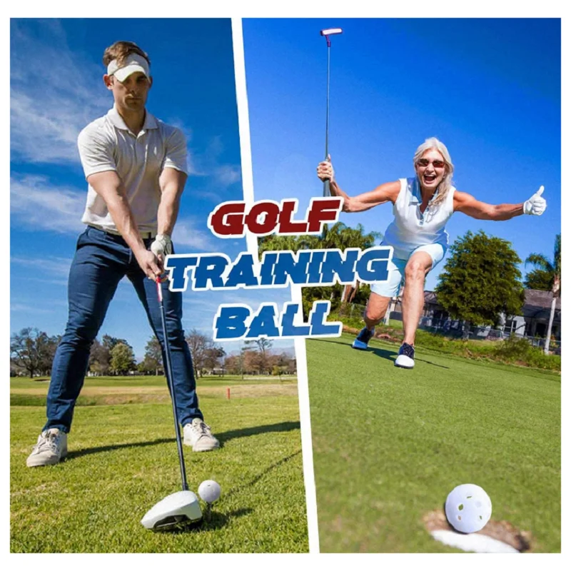 100pcs 42mm Practice Golf Balls Plastic Golf Training Balls for Driving Range, Swing Training, Indoor Simulators, Outdoor