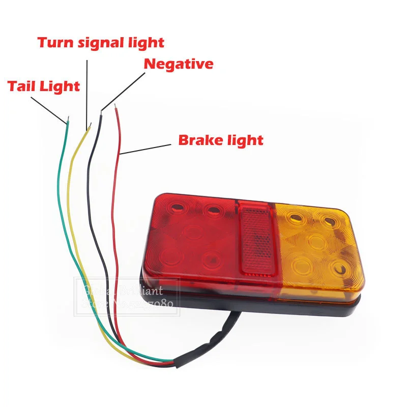 2 sztuk 12V/24V światło tylne LED Taillight Turn wskaźnik sygnału Stop lampa tylne światło hamowania dla przyczepa do samochodu ciężarowego Caravan Bus Tractor — zdjęcie 6