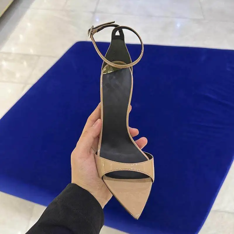 

Летние модные новые босоножки на шпильке с острым носком, женские туфли на высоком каблуке с ремешком на щиколотке для вечеринок и банкетов