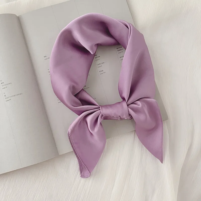 New 70*70cm Silk Square Scarf Women Soft Satin Hairband Neckerchief Tie Female Headband Foulard Bag Ribbon Gift Luxury