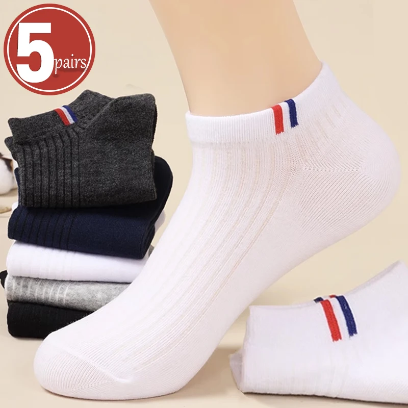 1/5pairs Cotton Man Autumn Short Socks Fashion Breathable Sports Boat Sock Comfortable Deodorant Socks Casual Ankle Sock Male