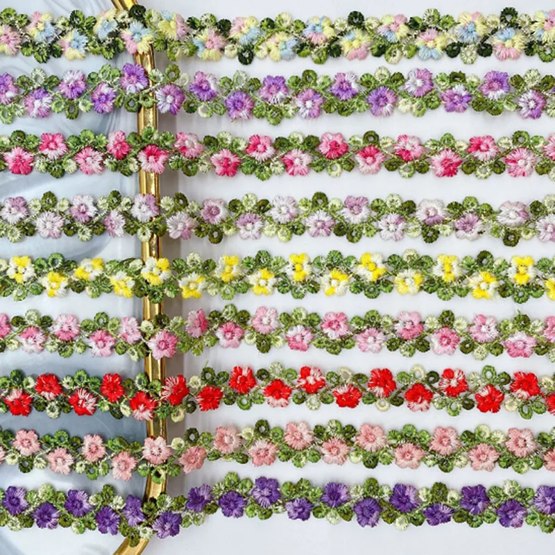 

30 ярдов водорастворимой вышитой кружевной тесьмы с цветочными аппликациями для одежды, декоративная отделка, аксессуары для рукоделия
