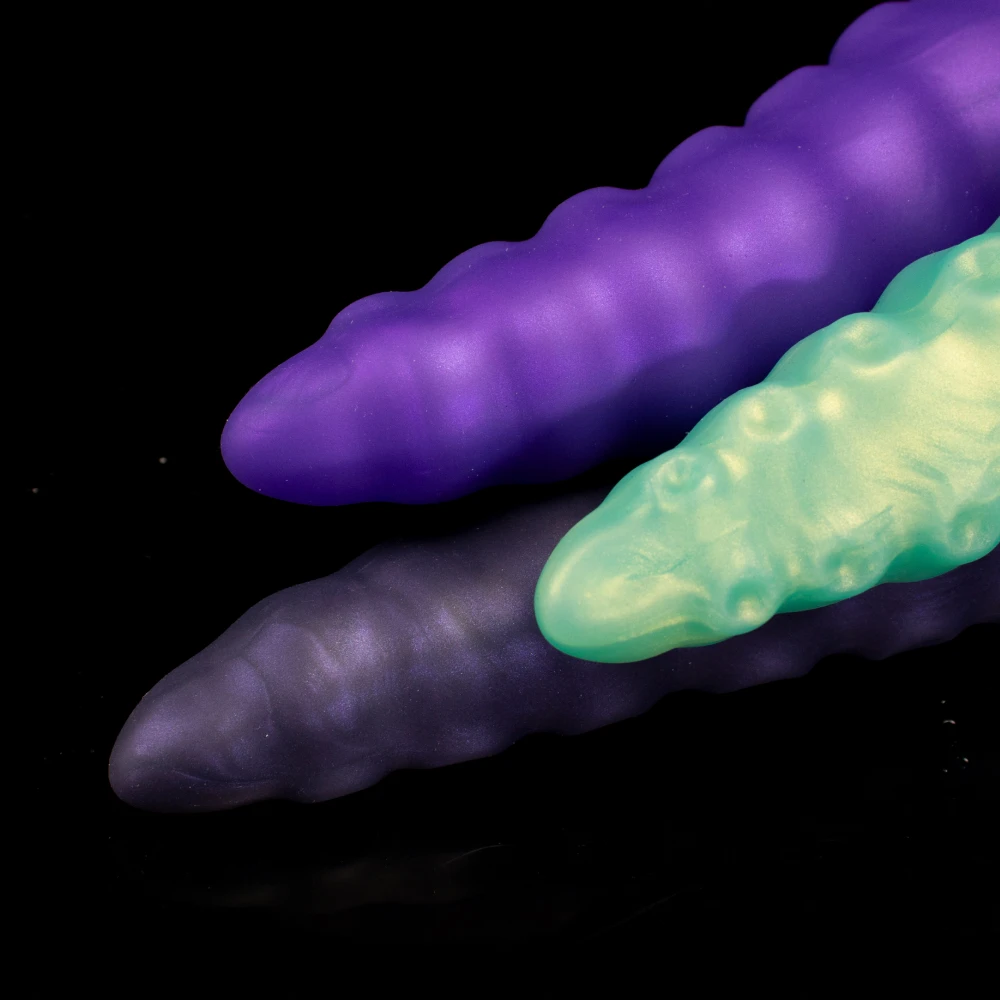 أعماق البحار استدعاء البلاتين سيليكون متعدد اللمس الشرج المكونات مع التدرج اللون الملمس تحفيز للعب الكبار الرجال #4