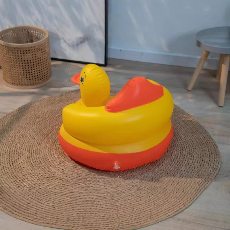 Baby Chair Seat Inflatable Chair PVC Kids Sofa Yellow Duck Portable Bath Toys Multifunctional Bathroom Cute Baby Dining Chair