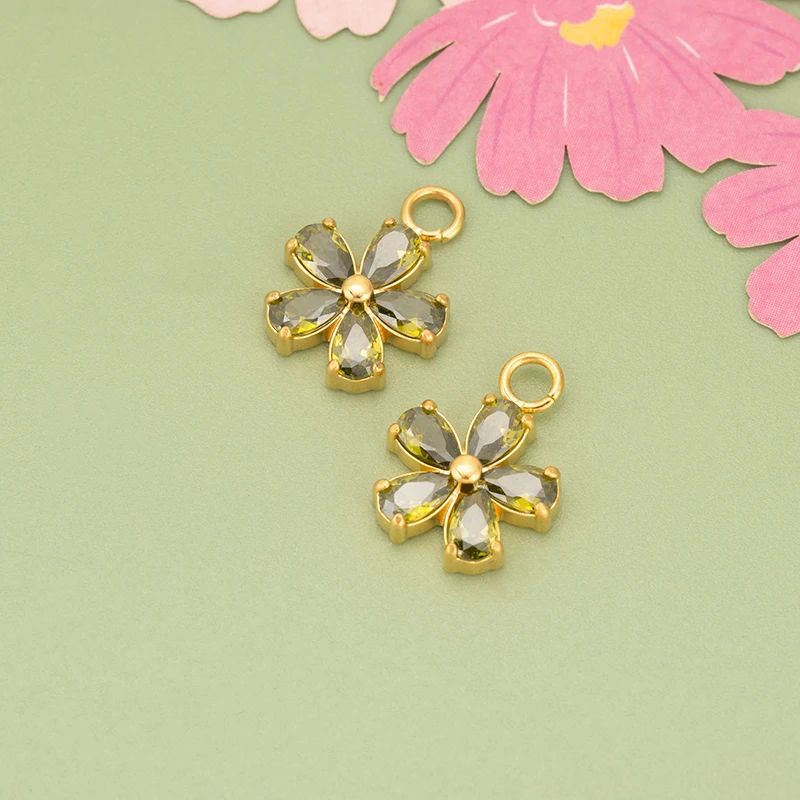 assoonas, 4 Stück/Set, MI70, wasserdichte Schmuckaccessoires, 316L-Edelstahl, Zirkonia, Anhänger, Schmuckzubehör, DIY-Anhänger – Detail 10