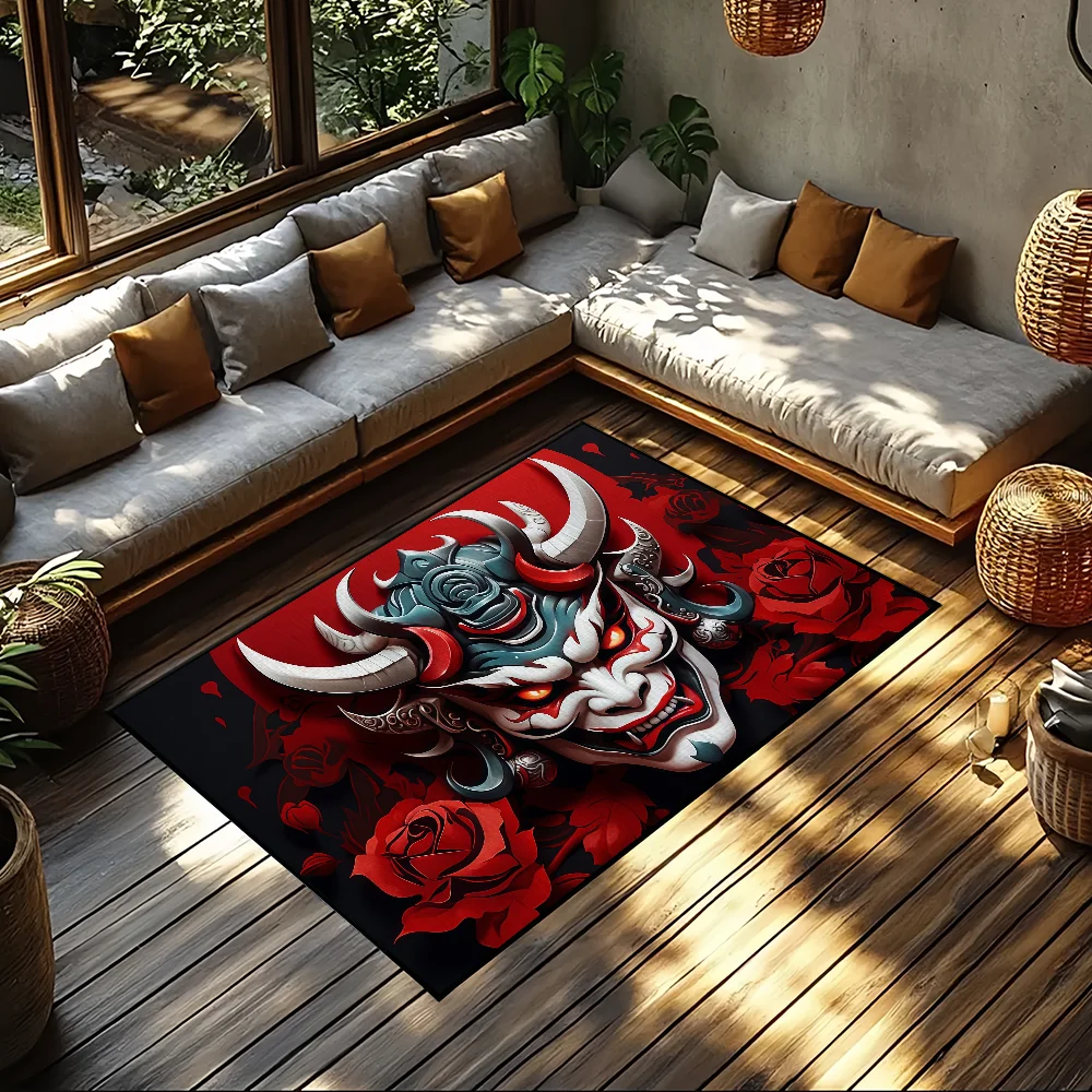 

Маленький ковер самурая, ковер Дьявол, домашний декор, коврик для спальни, японский ковер для прихожей, балкона, входной коврик, украшение
