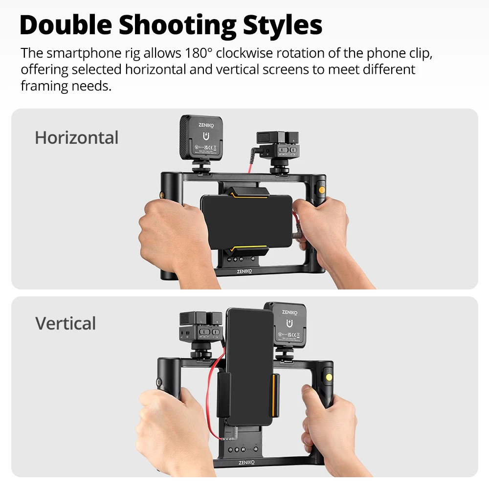ZENIKO MR11 комплект видеоустановки для смартфона, беспроводной видеосветодиодный светильник, подключение штатива, микрофон, аксессуары для фотостудии с дистанционным управлением