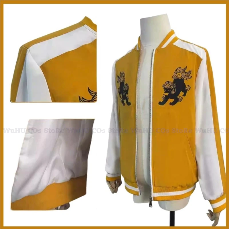 Anime Wind Breaker Shishitoren Jo Togame Cosplay Costume Embroidery Lion Den College Jacket Yellow Coat Man Woman Daily Suit