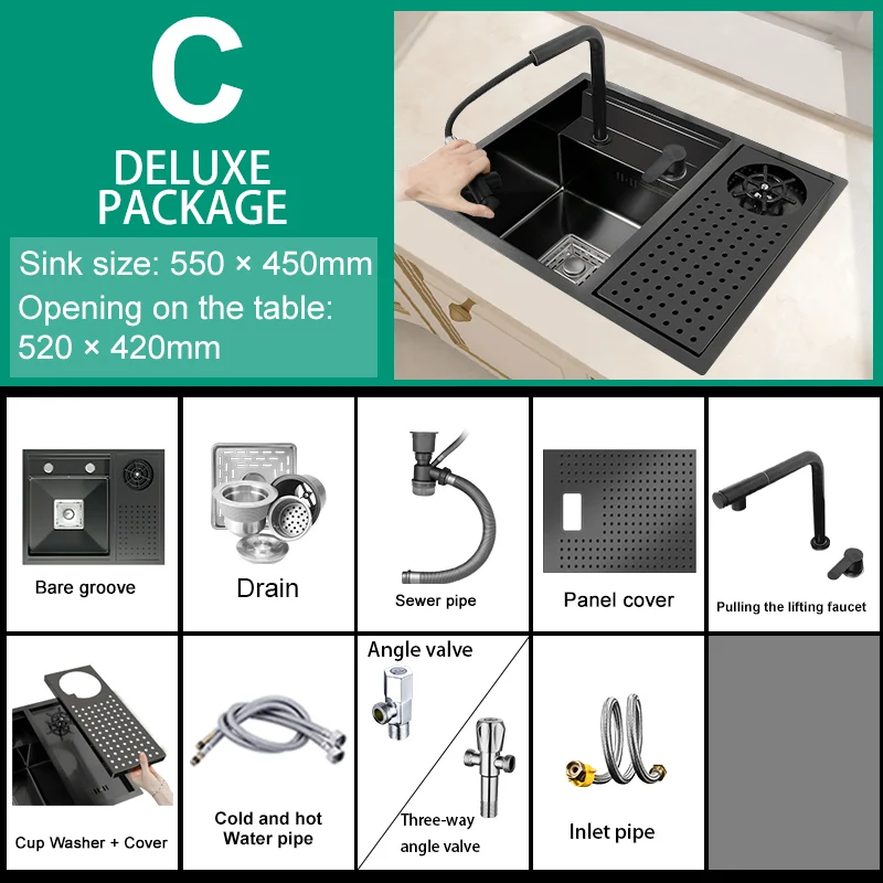 

Раковина со скрытой чашкой, небольшая одинарная раковина из нержавеющей стали с крышкой, для кофейни, бара, балкона, сада, стирки