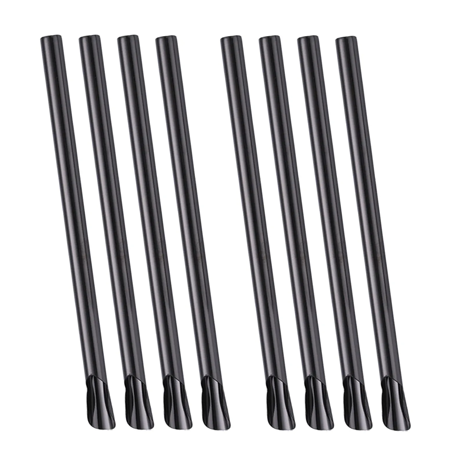 8Pcs Stainless Steel Metal Straws Spoon Straws Reusable for Bubble Tea Milk Tea Smoothie Coffee Ice Cream Stir Sticks