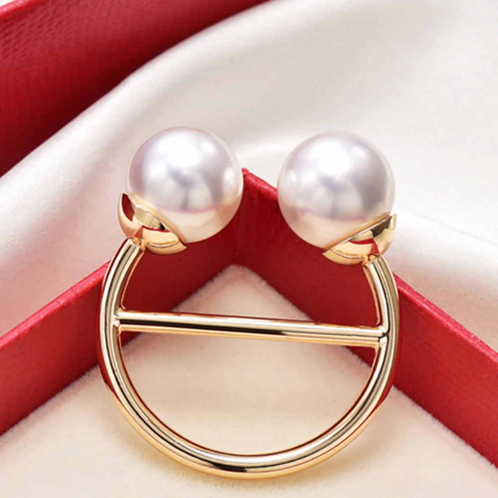 

2Pcs Clothes Corner Buckles Delicate Pearl Design Scarf Holders Multifunctional T Shirts Knot Fixing Fashionable Accessories