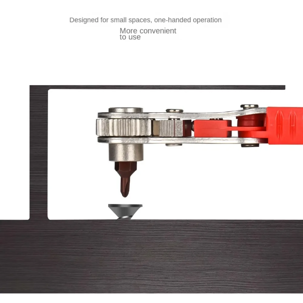 Steel Ratchet Screwdriver Set Elbow Flat Head Wrench Cross Screw Driver Bit Multifunctional Repair Tool