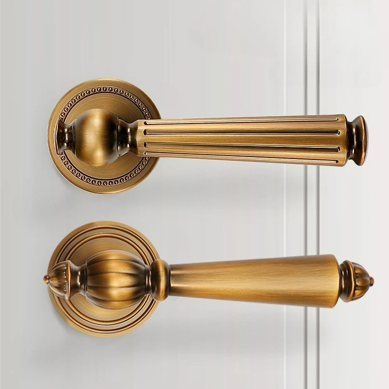 

French Style Household Indoor Bedroom Door Lock, Wooden Door Handle, Split Silent Handle Lock
