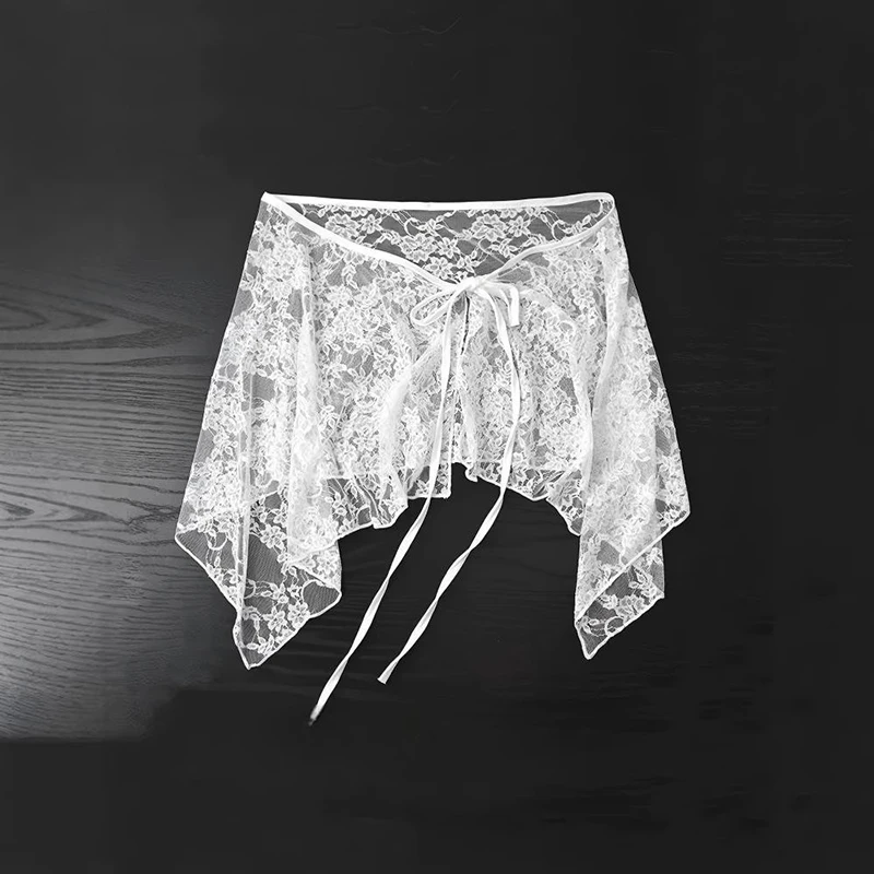 Vibrant French Lace Mini Skirt With Irregular Hemline And Embroidery Perfect For Outdoor Festivities