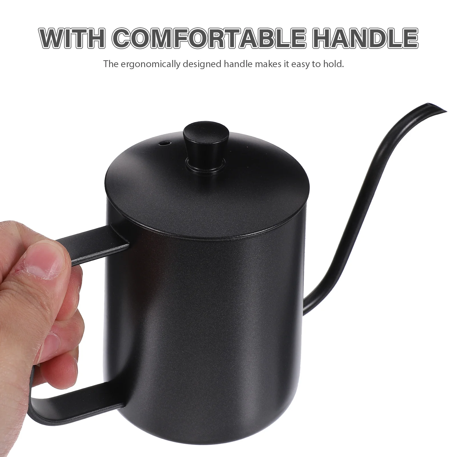 

350Ml Hand Drip Coffee Kettle Stainless Steel Lidded Long Spout Water Kettle Portable Handheld Coffee Pot For Tea Water