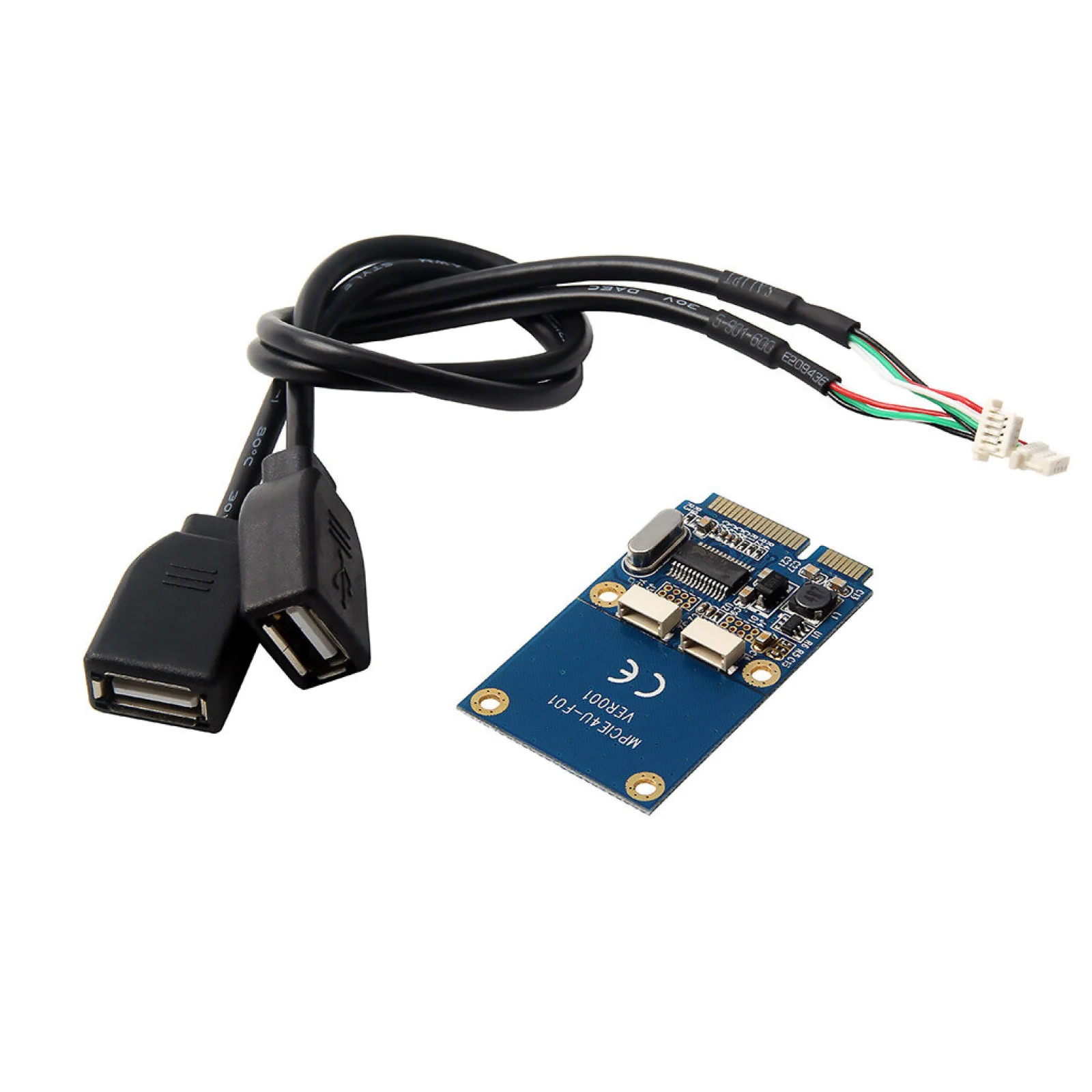 

Мини PCI-E PCI Express на двойной USB адаптер, карта памяти, 5 контактов, 2 порта USB 2,0, карта расширения с двумя портами USB